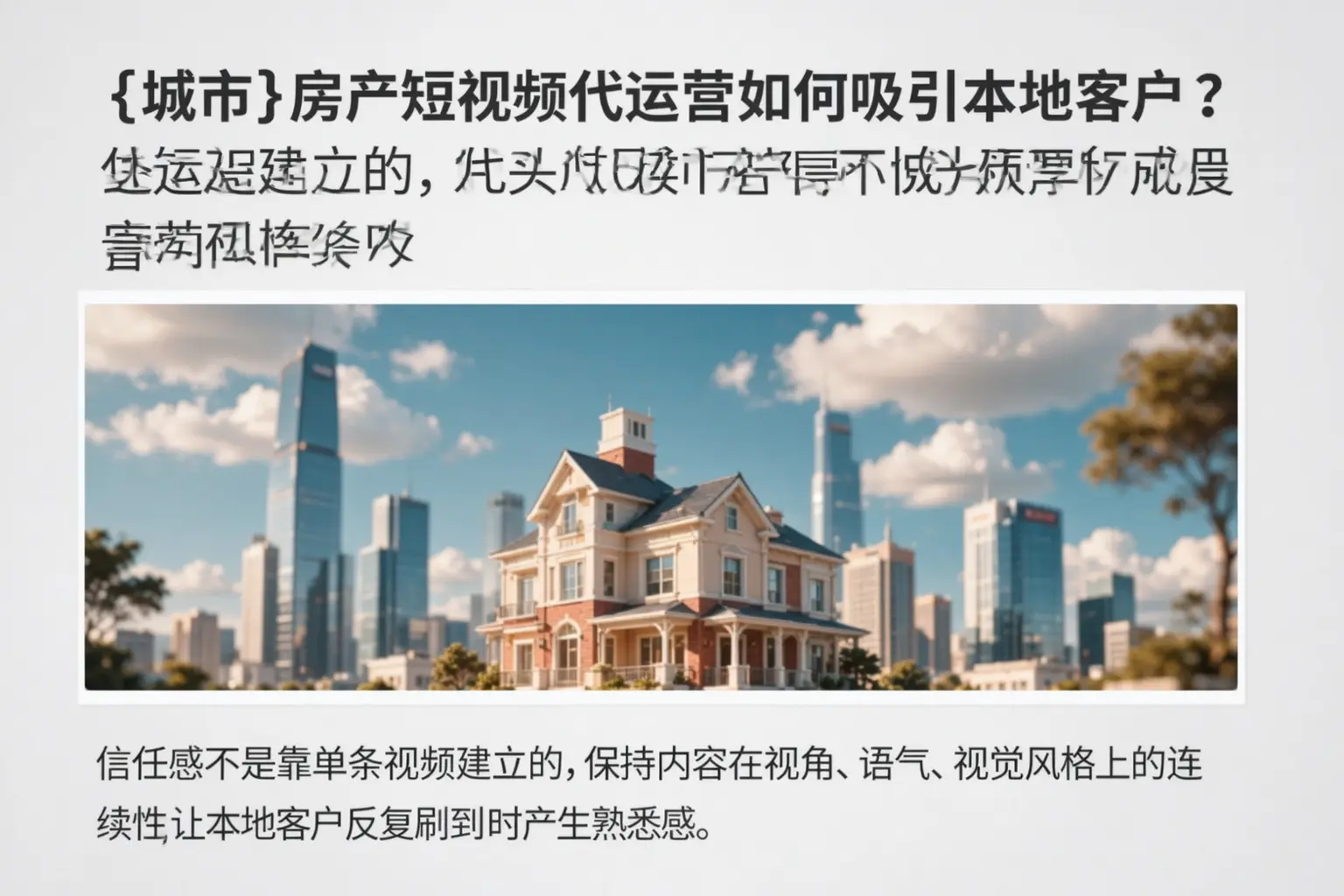 芜湖房产短视频代运营如何吸引本地客户?